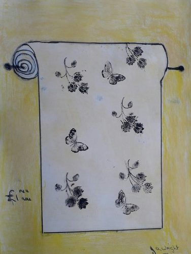 Jenny. Spring Bloom wallpaper, mixed media.